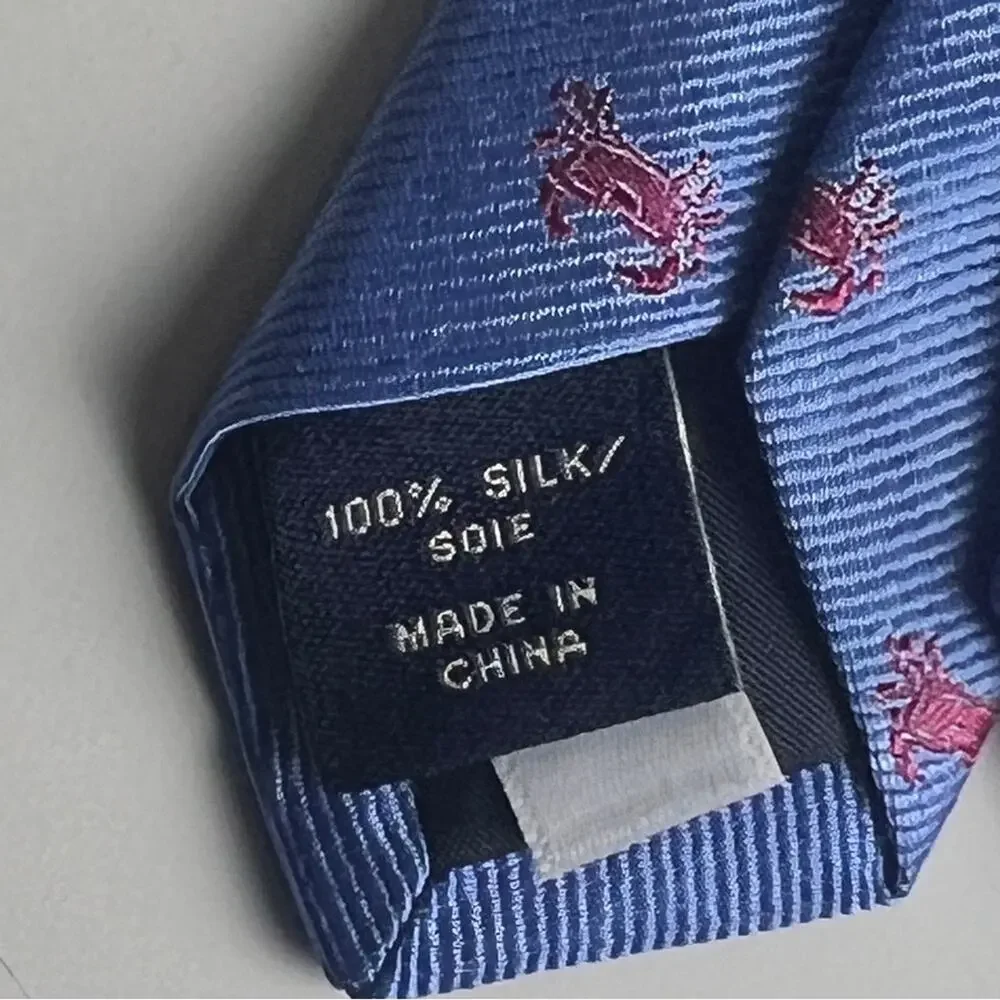 J.Crew Men’s Crab Seafood Preppy Print Tie New With Tag